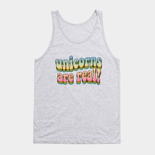 Unicorns Are Real!  Rainbow Graphic Design Logo T-Shirt Tank Top